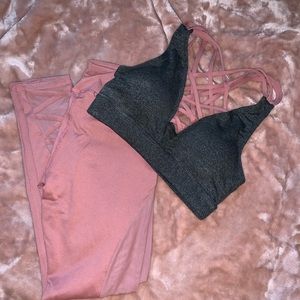 Workout gym sports bra and leggings set